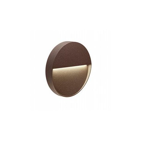 Applique ronde en aluminium moulé sous pression avec diffuseur satiné - Éclairage LED 3W - Lumière chaude café (1/3)