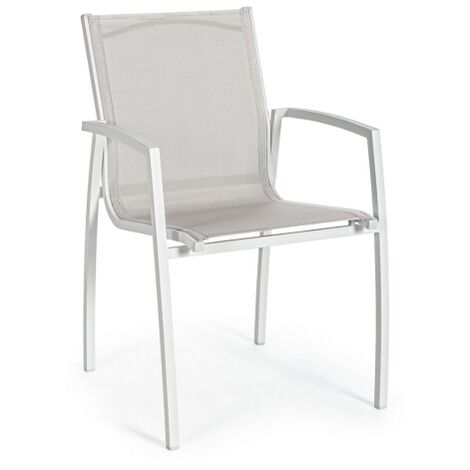 Chaise Hilla White Cloud en Aluminium avec Accoudoirs (1/3)