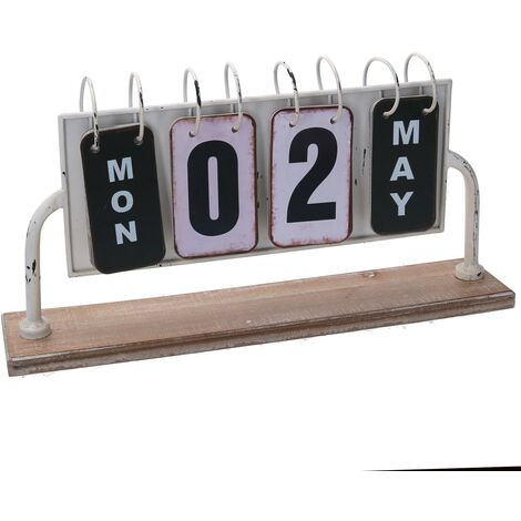 Calendrier rectangulaire en métal blanc cm37x20h8 (1/3)