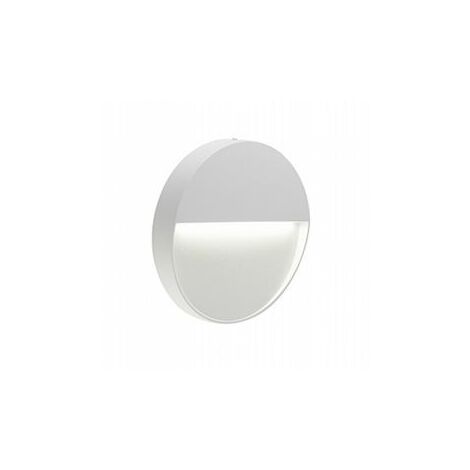 Applique ronde en aluminium moulé avec diffuseur satiné - 3W - Lumière chaude - IP65 blanc (1/3)