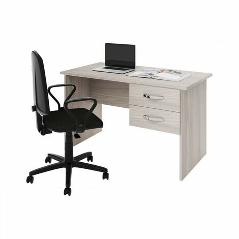 Bureau de chambre en orme 2 tiroirs en bois mélaminé cm119x64xH.75 (1/3)