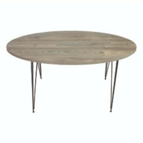 Table basse ovale Terek p472, coloris gris pin, pieds noirs (1/5)