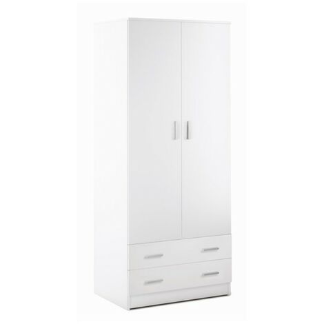 Armoire polyvalente avec deux portes et deux tiroirs Blanc 77x52x h182 cm (1/5)
