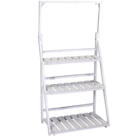 Étagère en bois blanc à 3 étagères cm68,5x40h132