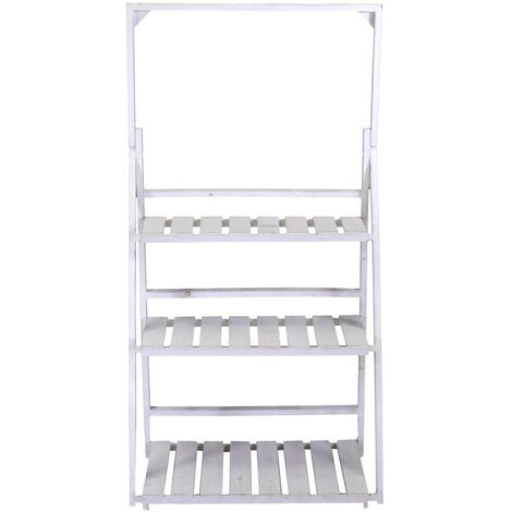 Étagère en bois blanc à 3 étagères cm68,5x40h132