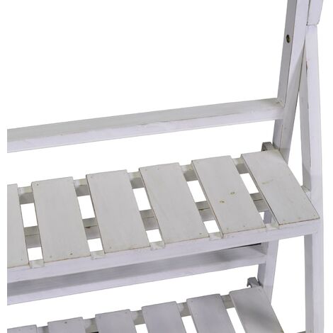 Étagère en bois blanc à 3 étagères cm68,5x40h132