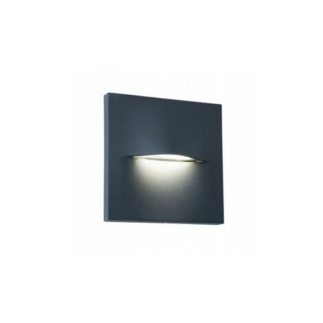 Applique ronde en aluminium moulé avec diffuseur satiné graphite (1/5)