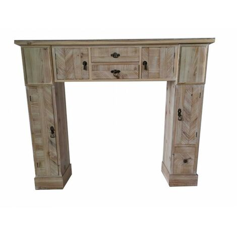 Cadre de fausse cheminée en bois avec 5 tiroirs – Dimensions 120x23x100 cm – Design fonctionnel pour habillage cheminée – Gicos