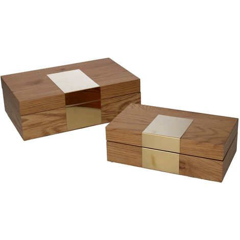 Boîte rectangulaire en bois marron 1-2 cm31x20h10