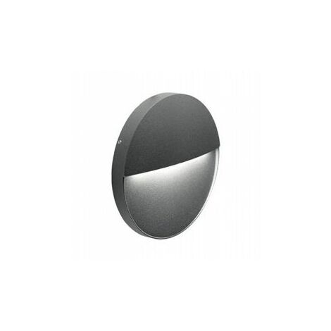 Applique en aluminium moulé avec diffuseur satiné - 6W, 680 lumens - Lumière chaude graphite (1/3)