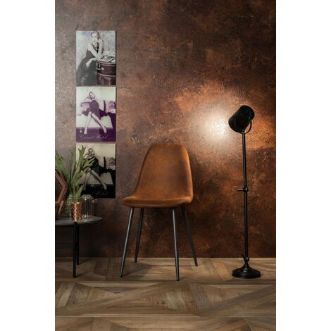 Lot de 4 chaises en similicuir avec assise marron 450x84 cm (1/5)