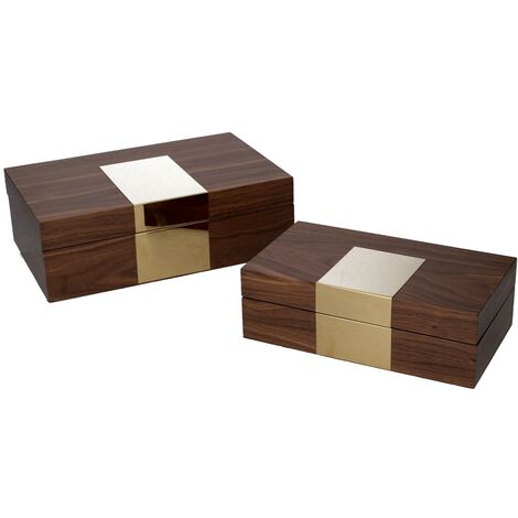 Boîte rectangulaire en bois marron 1-2 cm31x20h10