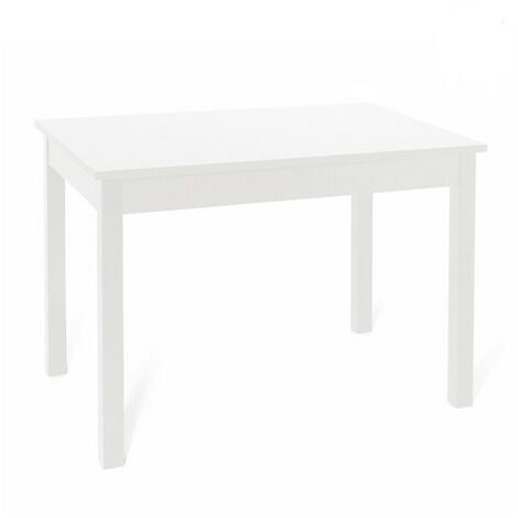 Table à manger extensible entièrement en bois mélaminé 90x160 - 200 cm blanc (1/5)