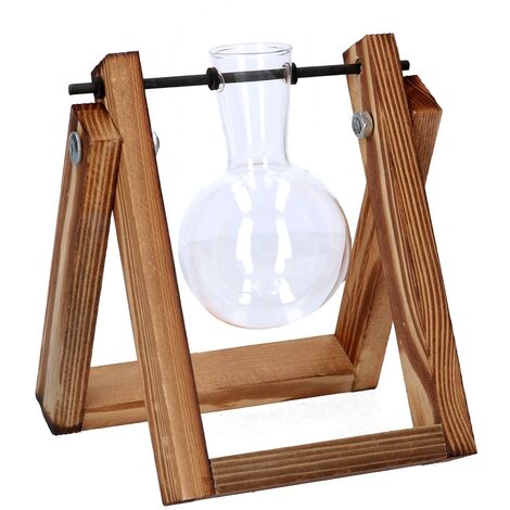 Porte-fleurs en bois avec verre 1 place cm14h16 (1/2)