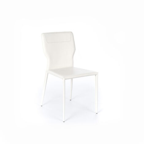 Kim Chaise en éco-cuir blanc 2 pcs (1/5)