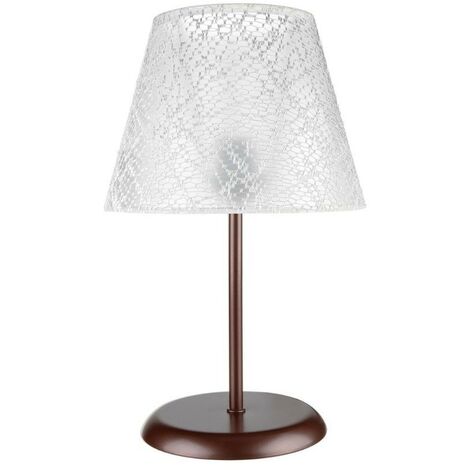 Lampe de table Elva MNG3065 en métal et abat-jour en tissu brodé (1/5)