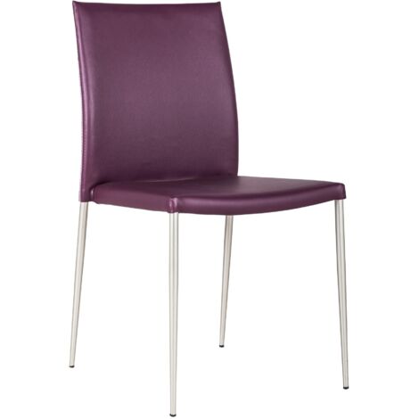 Lot de 4 chaises en similicuir violet 41,5x485h cm (1/3)