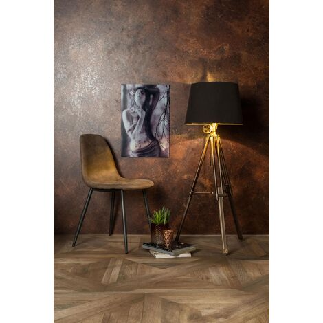 Lot de 4 chaises en similicuir vintage avec assise moka 450x84h cm (1/5)