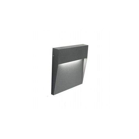 Applique en aluminium moulé avec diffuseur satiné - 3W, 361 lumens, lumière chaude graphite - Dimensions 3x3 cm (1/3)