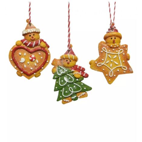 Conjunto de 3 figuras navideñas de poliresina medidas 8 x 2 x 11.3 cm