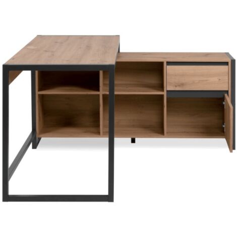 Bureau d'angle réversible Denver37A en chêne anthracite (1/3)