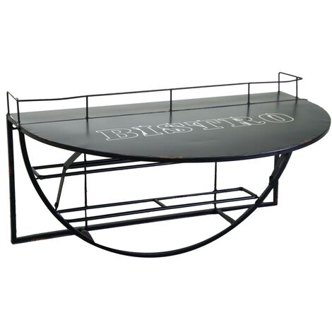 Table basse murale en métal avec étagère cm70x47xh40 (1/5)