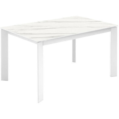 David Table extensible (140/200 x 90 cm) en céramique blanche (1/5)