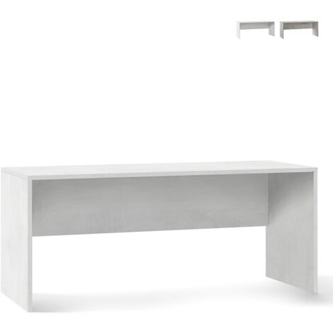 Bureau moderne en bois blanc Oxydé 180x69x h76 cm (1/4)