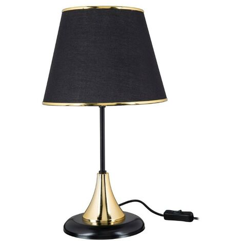 Lampe de table Aden en métal et abat-jour en tissu noir ASZ1632 (1/5)