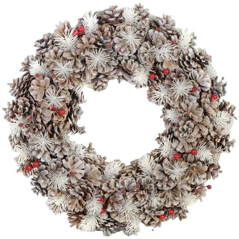 Couronne De Noël - Couronne De Noël Décorée Avec Pommes De Pin