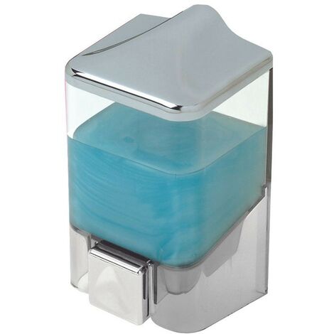 Distributeur de Savon Liquide 0,5 L Transparent et Chrome 8,5 x 8,5 x 16 cm (1/3)