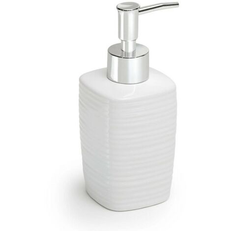 Elégant distributeur de savon Kelly en céramique blanche pour une expérience de lavage sans faille. (1/3)