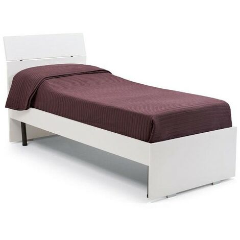 Lit simple et demi frêne blanc pour chambre cm 200x131xH 98 (1/5)