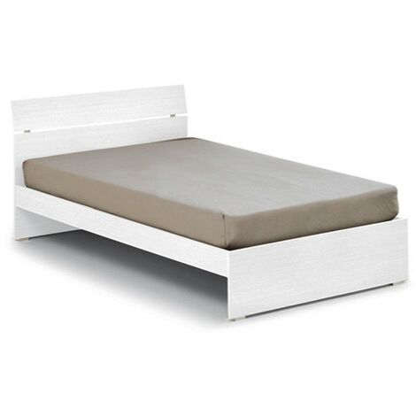 Lit double pour chambre en frêne blanc cm 200x171xH 98 (1/5)