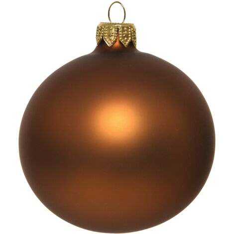 Boule de Noël cannelle mate Ø6 cm