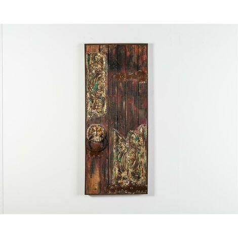 Tableau multicolore à l'huile sur bois avec toile 50x120 cm (1/3)