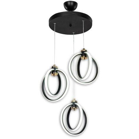 Lampe à suspension Felicia avec trois points lumineux circulaires LED ASZ1593 (1/5)