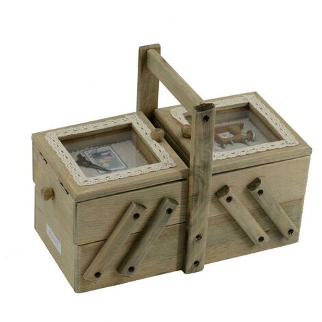 Etabli en bois Rosina 2 tiroirs cm27x14h19 (1/5)