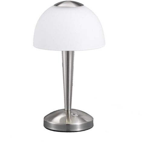 Lampe à Poser Ventura Led Touch Nickel Et Verre Blanc Ø15 cm Trio Lighting (1/3)
