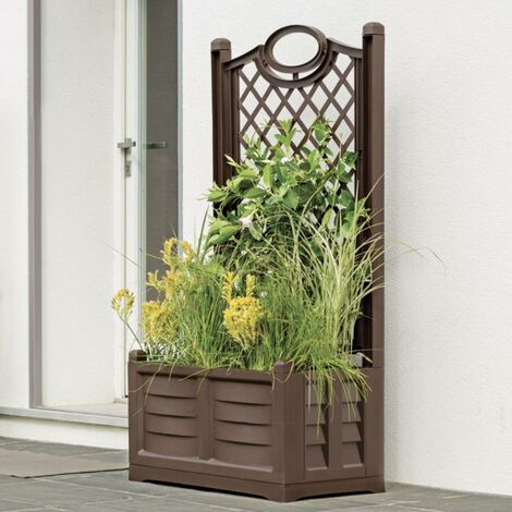 Set Vasi Da Fiori Lucidi Angolari Color Cappuccino - 4 Misure Diverse, Plastica Per Interni/esterni