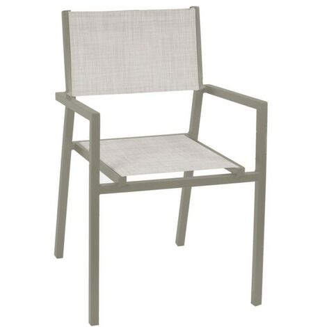 Fauteuil Cleveland gris tourterelle mat en texilène et aluminium 55x56 x h86 cm (1/3)