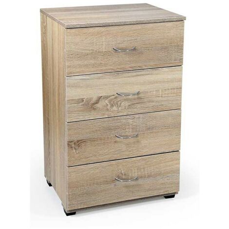 Commode table de chevet 4 tiroirs en chêne cm 50 x 40 x 83 h (1/3)