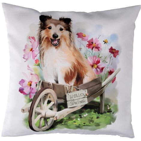Housse coussin chien pilote et avion