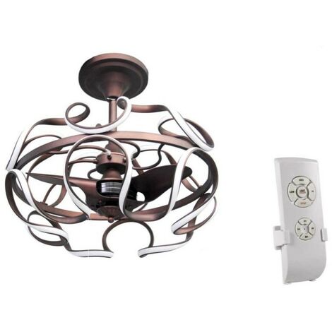 Lustre moderne avec ventilateur LED et télécommande 86 cm (1/3)