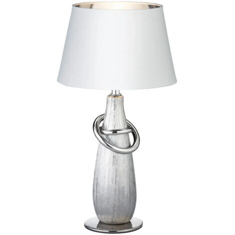 Lampe à Poser Moderne Céramique Argent Thèbes H38 cm Trio Lighting