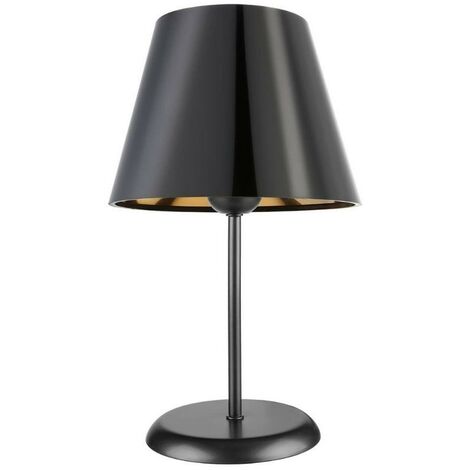 Lampe de table Verda ASZ1212 en métal et abat-jour en tissu noir (1/5)
