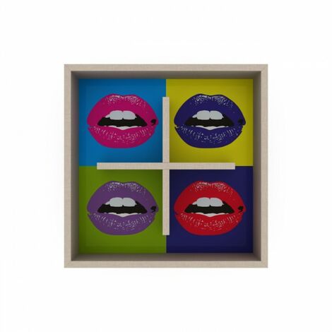Cube mural décoratif étagère babillard bouche 60 cm (1/5)