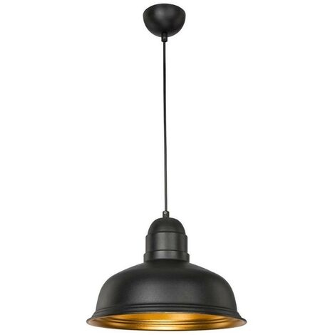 Lampe à suspension Kumbet MDL3053 métal noir intérieur doré (1/5)