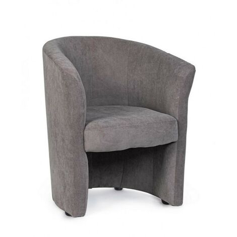 Fauteuil en bois et tissu gris foncé BELIZE 64,5x63x h76 cm (1/5)