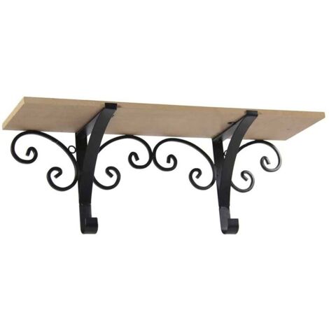 2 étagères en métal avec plateau en bois cm 46 x 13 x 17 h (1/4)